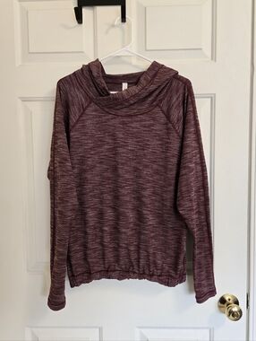 Lululemon Women's Healthy Heart Hooded Pullover In Heathered Maroon Size 6
